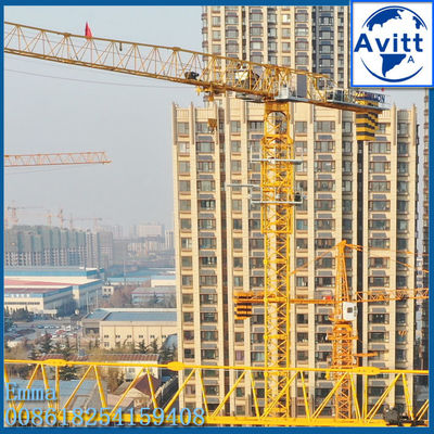 جرثقیل تاور تخت بالای QTZ125 با بازوی 60 متری و ظرفیت 10 تن